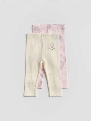 Reserved - Legginsy Kubuś Puchatek 2 pack - pastelowy róż