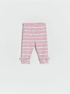 Reserved - Legginsy rybaczki w paski - biały
