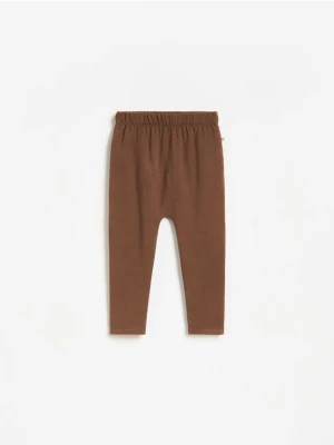 Reserved - Legginsy z bawełną - ciemnobrązowy