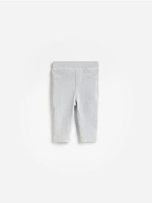 Reserved - Legginsy z bawełną - jasnozielony