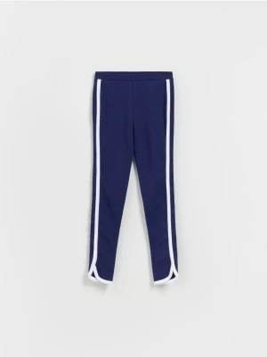 Reserved - Legginsy z lampasem - granatowy