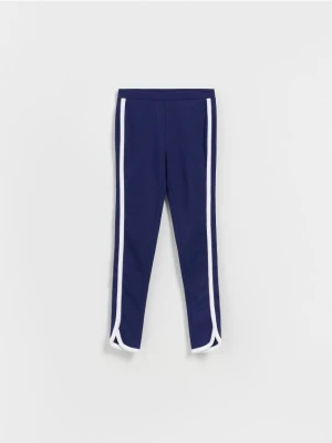 Reserved - Legginsy z lampasem - granatowy