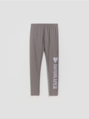 Reserved - Legginsy z napisem - ciemnoszary