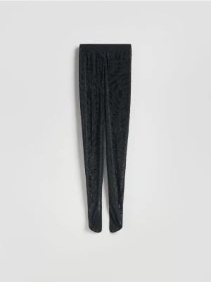 Reserved - Legginsy z ozdobną aplikacją - czarny