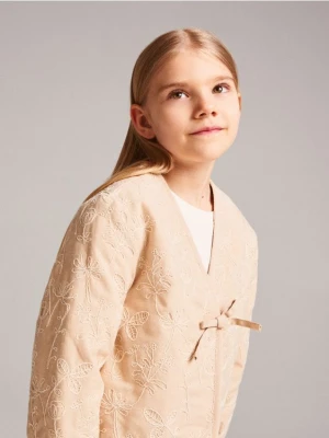 Reserved - Lekka kurtka z domieszką lnu - beżowy