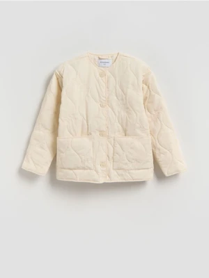 Reserved - Lekka kurtka z haftem - złamana biel