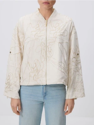 Reserved - Lekka kurtka z wiskozą - kremowy