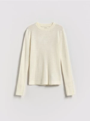 Reserved - Lekki sweter z wiskozą - złamana biel