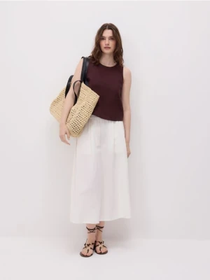 Reserved - Lniana bluzka - brązowy