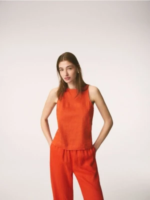 Reserved - Lniana bluzka - pomarańczowy