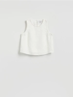 Reserved - Lniana bluzka - złamana biel