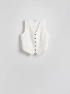 Reserved - Lniana kamizelka - biały