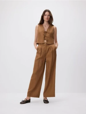 Reserved - Lniana kamizelka - brązowy