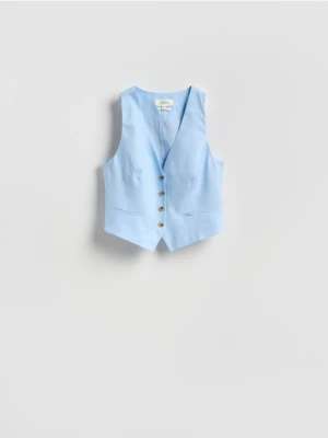 Reserved - Lniana kamizelka - jasnoniebieski