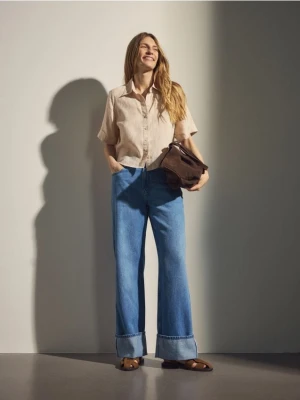 Reserved - Lniana koszula - beżowy