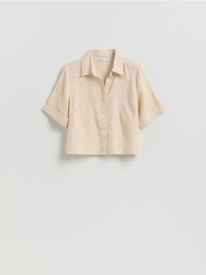 Reserved - Lniana koszula - beżowy
