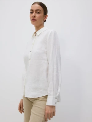 Reserved - Lniana koszula - biały