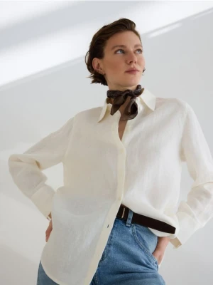 Reserved - Lniana koszula - biały