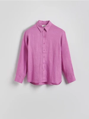 Reserved - Lniana koszula - fioletowy