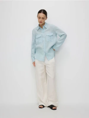 Reserved - Lniana koszula - jasnoniebieski