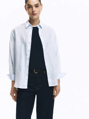 Reserved - Lniana koszula - jasnoniebieski