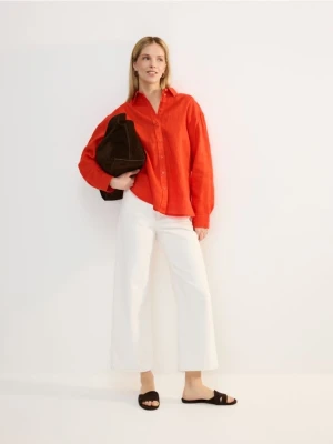 Reserved - Lniana koszula - pomarańczowy