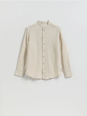 Reserved - Lniana koszula regular fit - beżowy
