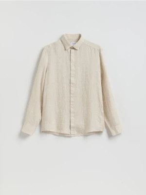 Reserved - Lniana koszula regular fit - beżowy