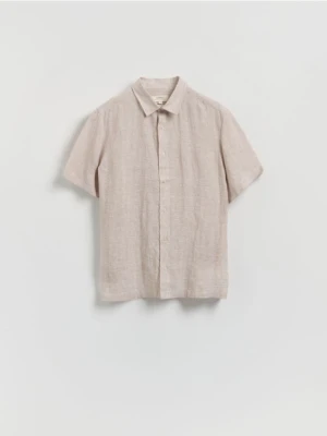 Reserved - Lniana koszula regular fit - beżowy