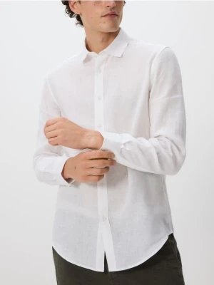 Reserved - Lniana koszula regular fit - biały