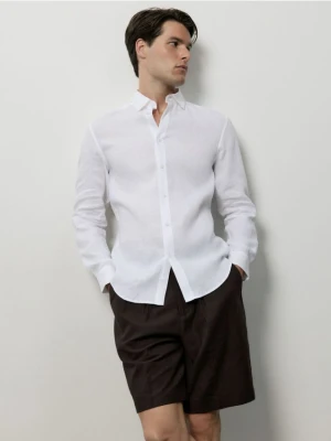 Reserved - Lniana koszula regular fit - biały