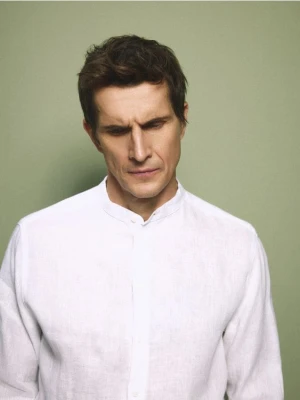 Reserved - Lniana koszula regular fit - biały