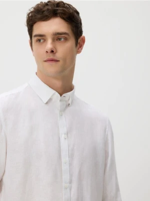 Reserved - Lniana koszula regular fit - biały