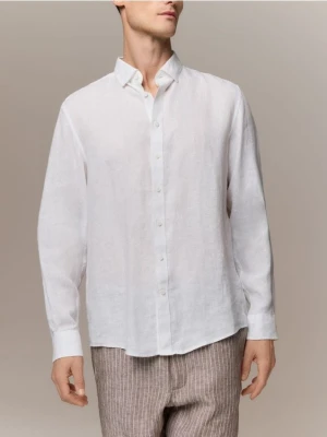 Reserved - Lniana koszula regular fit - biały