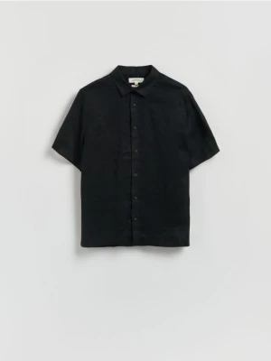 Reserved - Lniana koszula regular fit - czarny