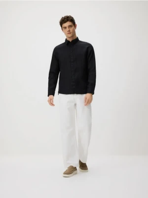 Reserved - Lniana koszula regular fit - czarny