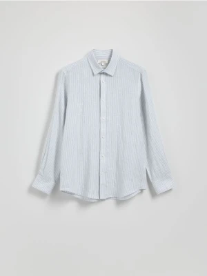 Reserved - Lniana koszula regular fit - jasnoniebieski