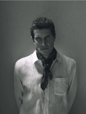 Reserved - Lniana koszula regular fit - jasnoniebieski