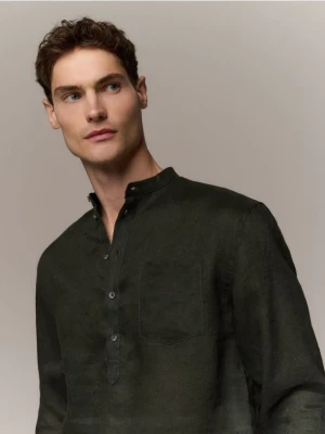 Reserved - Lniana koszula regular fit - jasny zielony