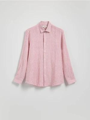 Reserved - Lniana koszula regular fit - miedziany