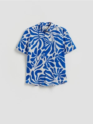 Reserved - Lniana koszula regular fit - niebieski