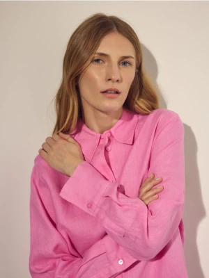 Reserved - Lniana koszula - różowy