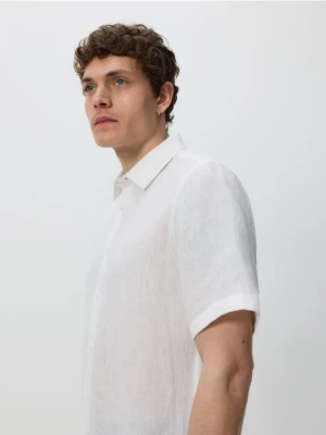 Reserved - Lniana koszula slim fit - biały