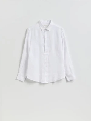 Reserved - Lniana koszula slim fit - biały