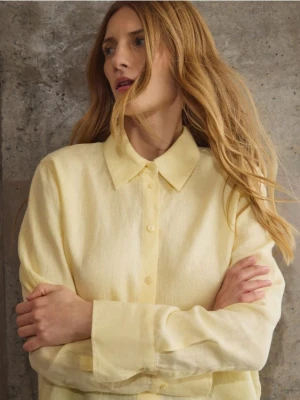 Reserved - Lniana koszula - żółty