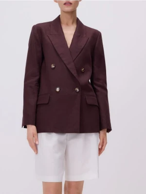 Zdjęcie produktu Reserved - Lniana marynarka - ciemnobrązowy