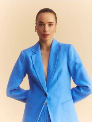 Reserved - Lniana marynarka - niebieski