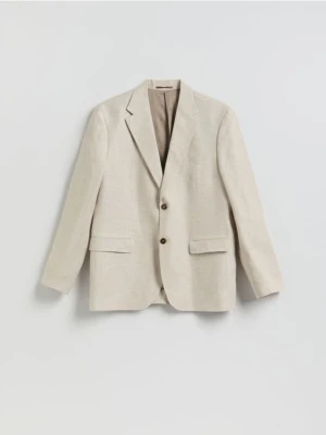 Reserved - Lniana marynarka regular fit - beżowy