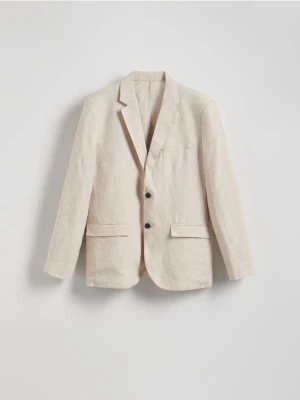 Reserved - Lniana marynarka slim fit - beżowy