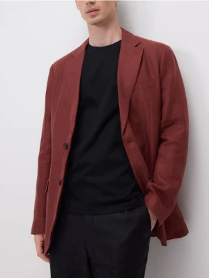 Reserved - Lniana marynarka slim fit - miedziany